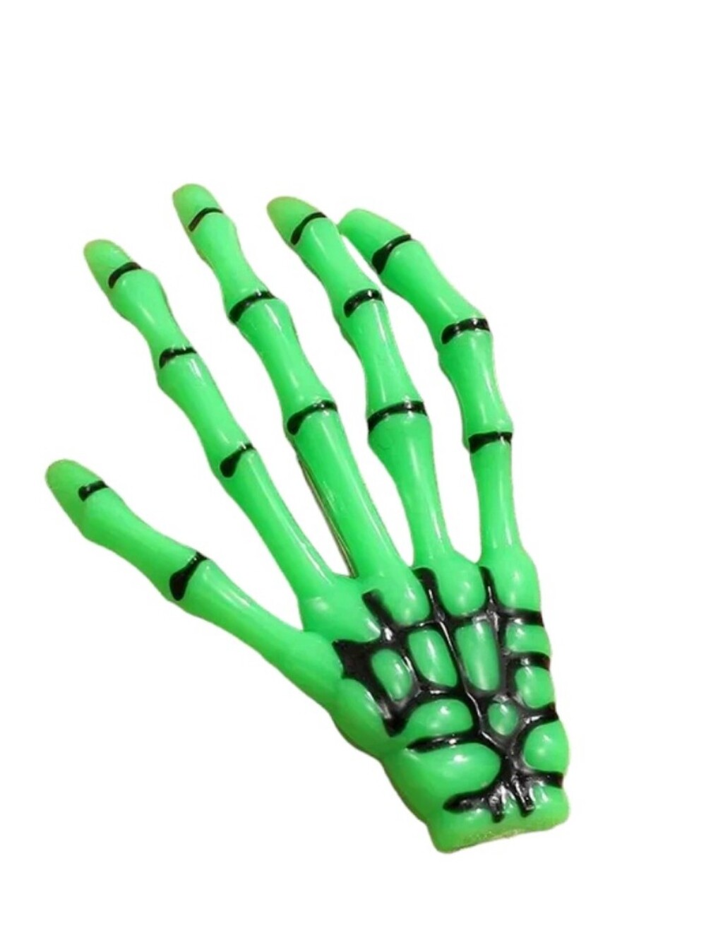 Bright Green Skeleton Hand Hair Clip